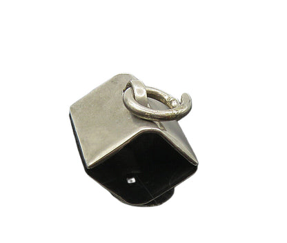 925 Sterling Silver  Vintage Petite Dark Tone Open Book Motif Pendant  PT6807