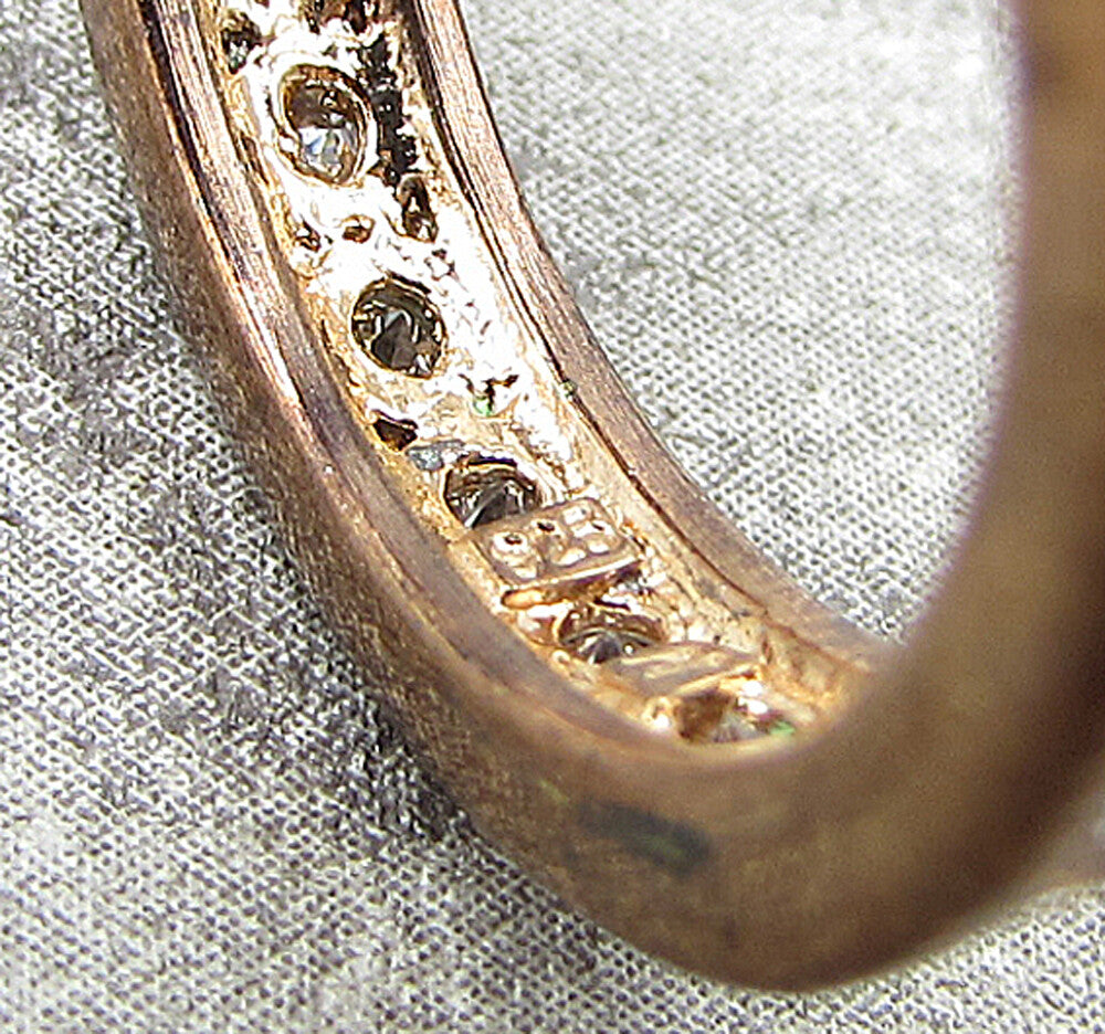 Rose Gold Over 925 Silver  White Cubic Zirconia Eternity Band Ring Sz 7  RG1639