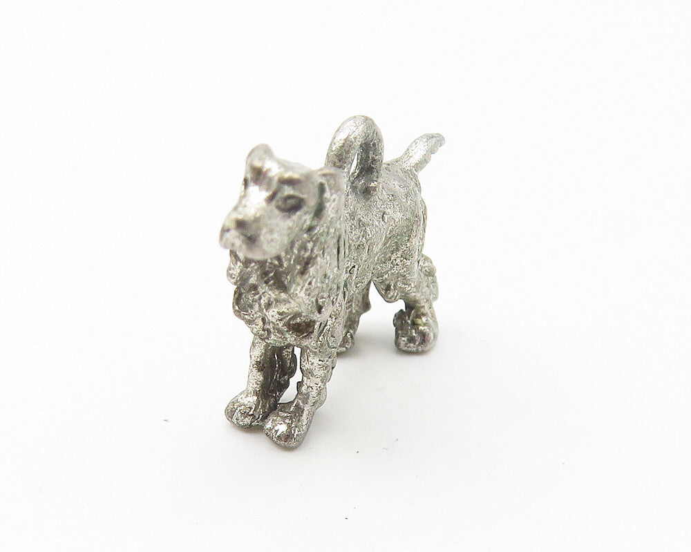 925 Sterling Silver  Vintage Petite Dark Tone Standing Dog Pendant  PT8687