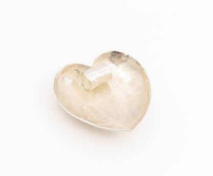 925 Sterling Silver Vintage Pendant Textured Peaceful Dove Love Heart  PT25609