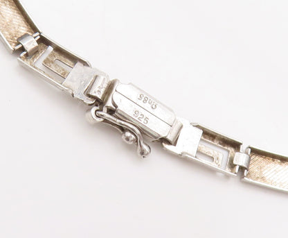 925 Silver  Vintage Brutalist Matt Finish Alternat Cutout Necklace  NE4154