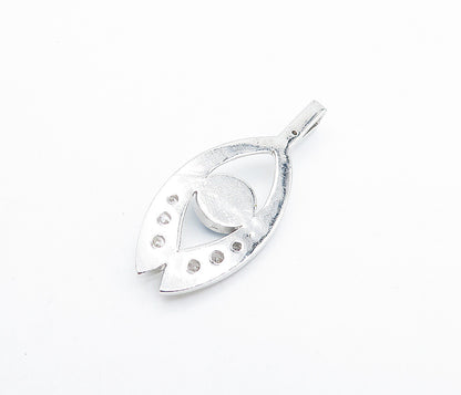 925 Sterling Silver  Sparkling Cubic Zirconia Evil Eye Drop Pendant  PT6102