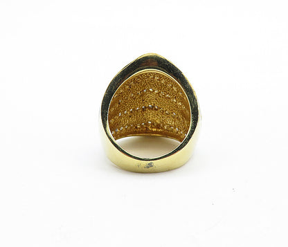 925 Sterling Silver  Turquoise & Topaz Striped Dome Band Ring Sz 7  RG6215