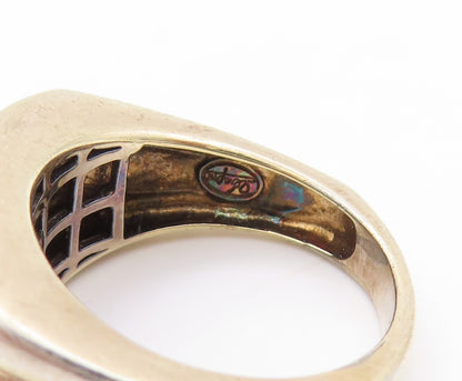 925 Sterling Silver Vintage Ring Gold Plated Square Cut CZ  Sz 8  RG32866