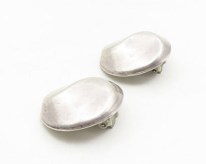 925 Sterling Silver  Vintage Hollow Swirl Dome Non Pierce Earrings  EG5519