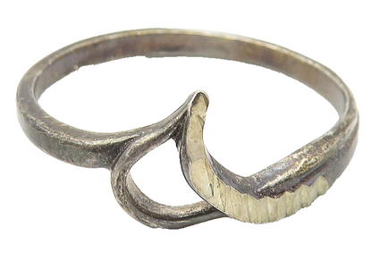 925 Sterling Silver  Vintage Petite Open Love Heart Band Ring Sz 6  RG10726