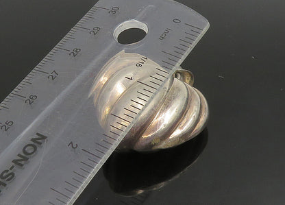 925 Sterling Silver  Vintage Shiny Fluted Hollow Love Heart Pendant  PT19177