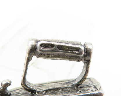 925 Sterling Silver  Vintage Petite Old Fashioned Iron Table Trinket  TR1822