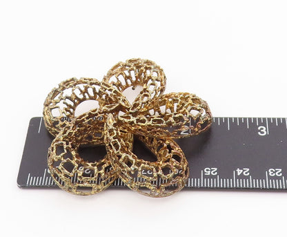 925 Sterling Silver Vintage Pendant Gold Plated DANECRAFT Open Flower  PT25672