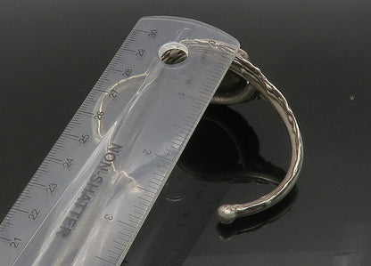925 Sterling Silver  Vintage Rhodonite Modernist Sculpted Cuff Bracelet BT9130