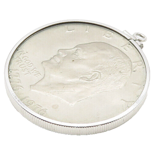 925 Sterling Silver  Vintage United States Dollar Coin Medal Pendant  PT14351