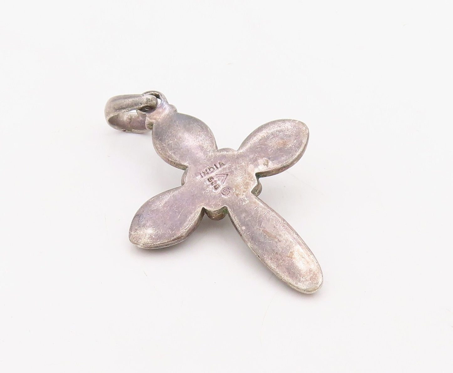 925 Sterling Silver Vintage Pendant SILPADA Dark Tone Pearl Beaded Cross PT23544