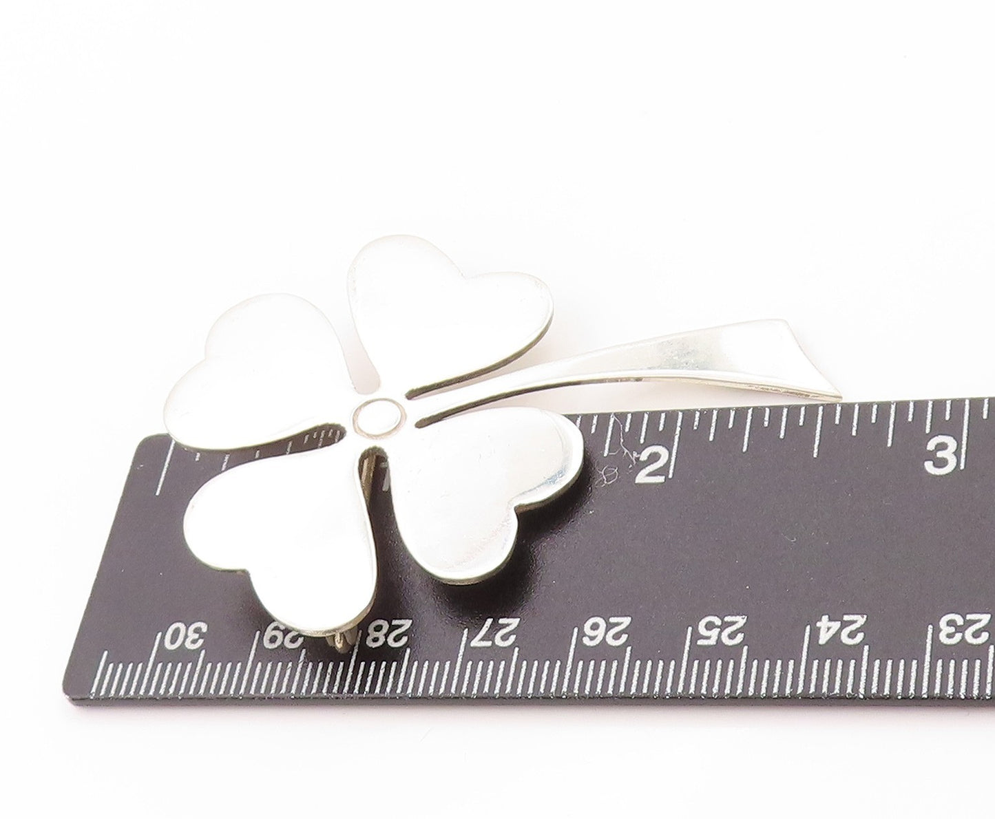 925 Sterling Silver Vintage Brooch MEXICO Large Cutout Clover  BP11612