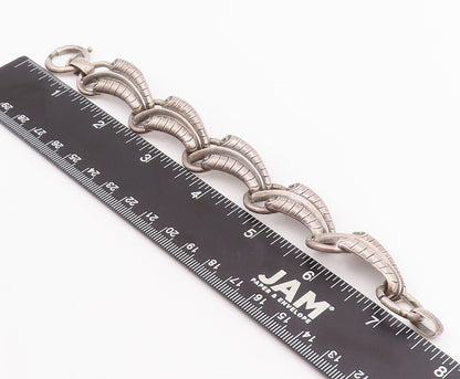 925 Sterling Silver Vintage Bracelet Solid Carved Bamboo Effect Design  BT10600
