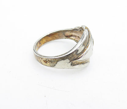 925 Sterling Silver  Vintage Shiny Arrow Design Band Ring Sz 7.5  RG5568