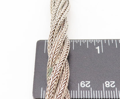 BALI 925 Sterling Silver  Vintage Twisted Ropes Beaded Thick Bracelet  BT10102