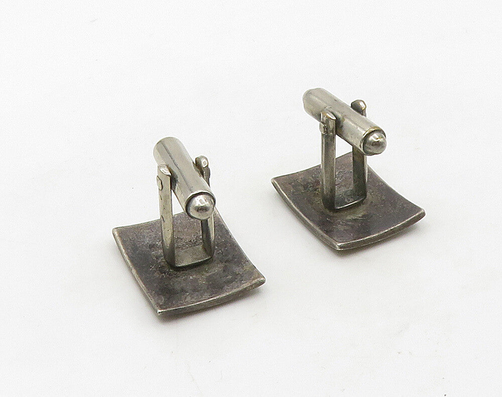 925 Sterling Silver  Vintage Oxidized Design Square Cufflinks  TR2251