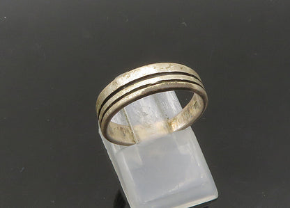925 Sterling Silver  Vintage Ribbed Minimalist Round Band Ring Sz 6.5  RG21701