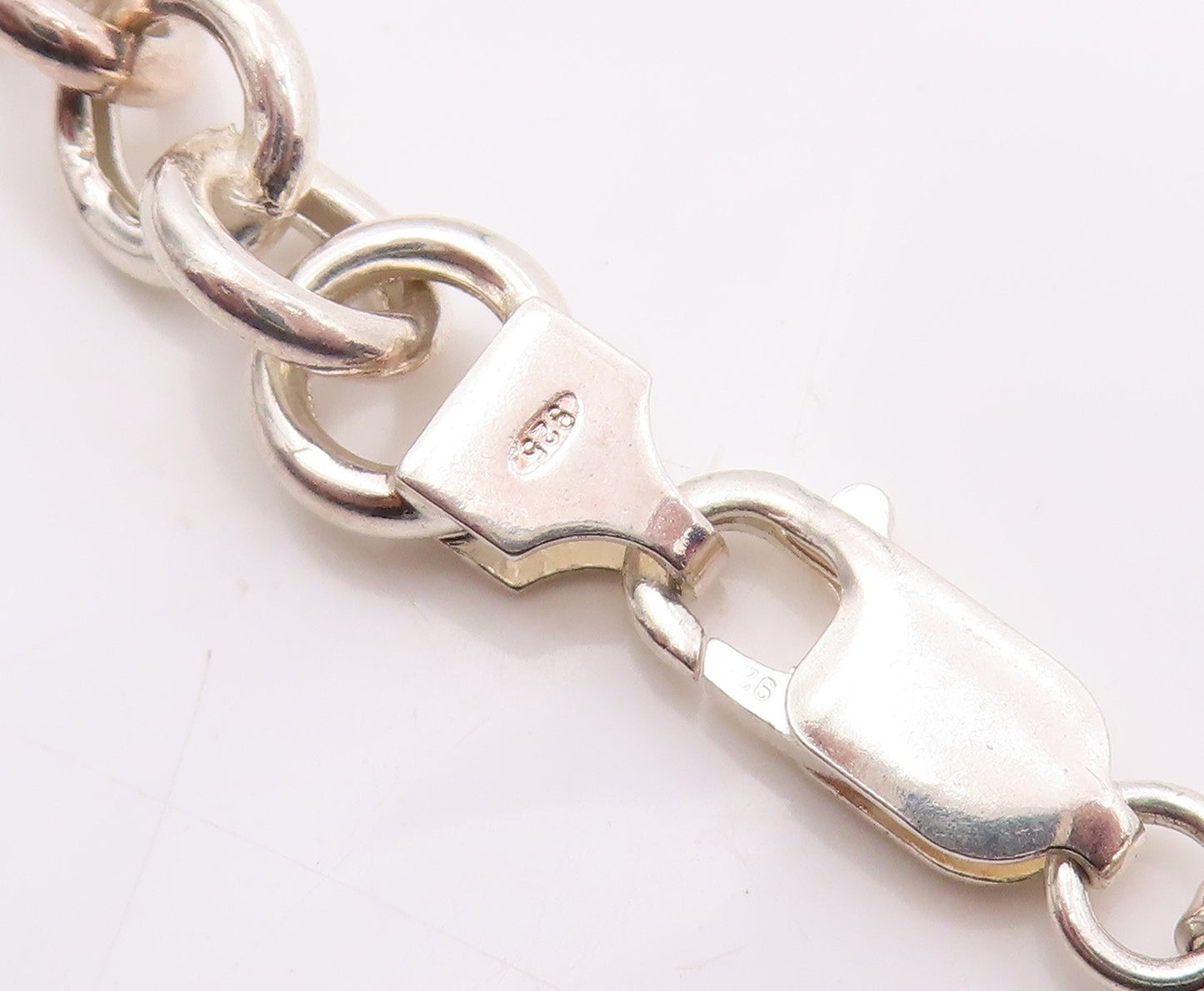 925 Sterling Silver Vintage Necklace Minimalist Interlocking Circle Chain NE4780