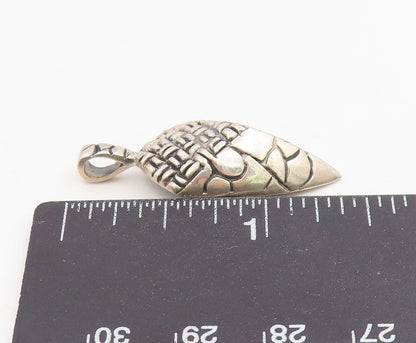925 Sterling Silver Vintage Pendant Modernist Carved Geometric Charm  PT26167