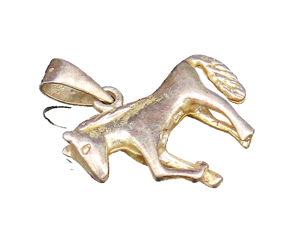 925 Sterling Silver Vintage Minimalist Donkey Burro Charm Pendant PT21630