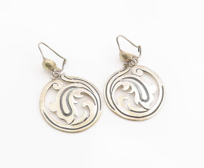 925 Sterling Silver Vintage Earrings MEXICO Celtic Knot Openwork Dangle  EG13814