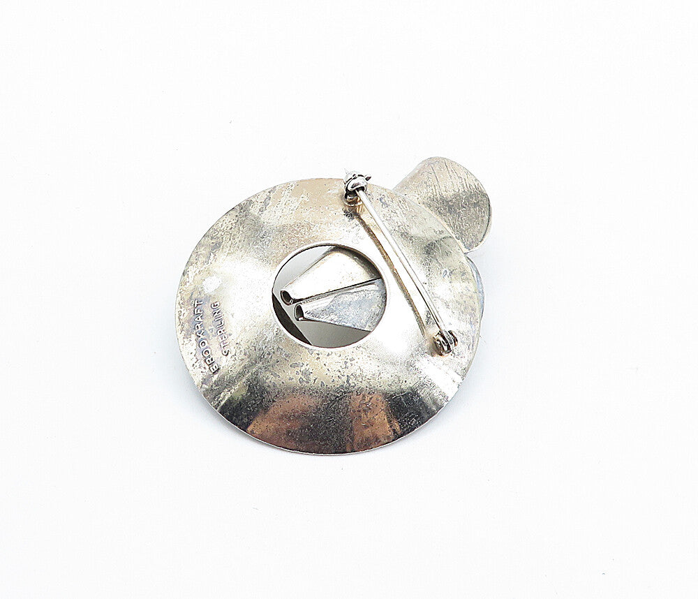 BROOKRAFT 925 Sterling Silver  Vintage Modernist Design Brooch Pin  BP2419