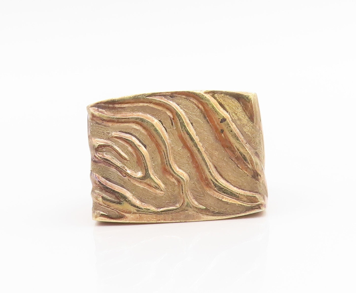 925 Sterling Silver Vintage Ring ITAOR Textured Wave Signet  Sz 8.5  RG34642