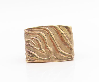 925 Sterling Silver Vintage Ring ITAOR Textured Wave Signet  Sz 8.5  RG34642