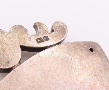 925 Sterling Silver Vintage Pendant MANTON & MOLE Crowned Shield Crest  PT26385