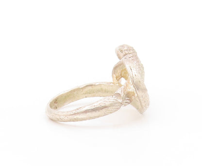 925 Sterling Silver Vintage Ring Modernist Etched Snake Design  Sz 7  RG33007