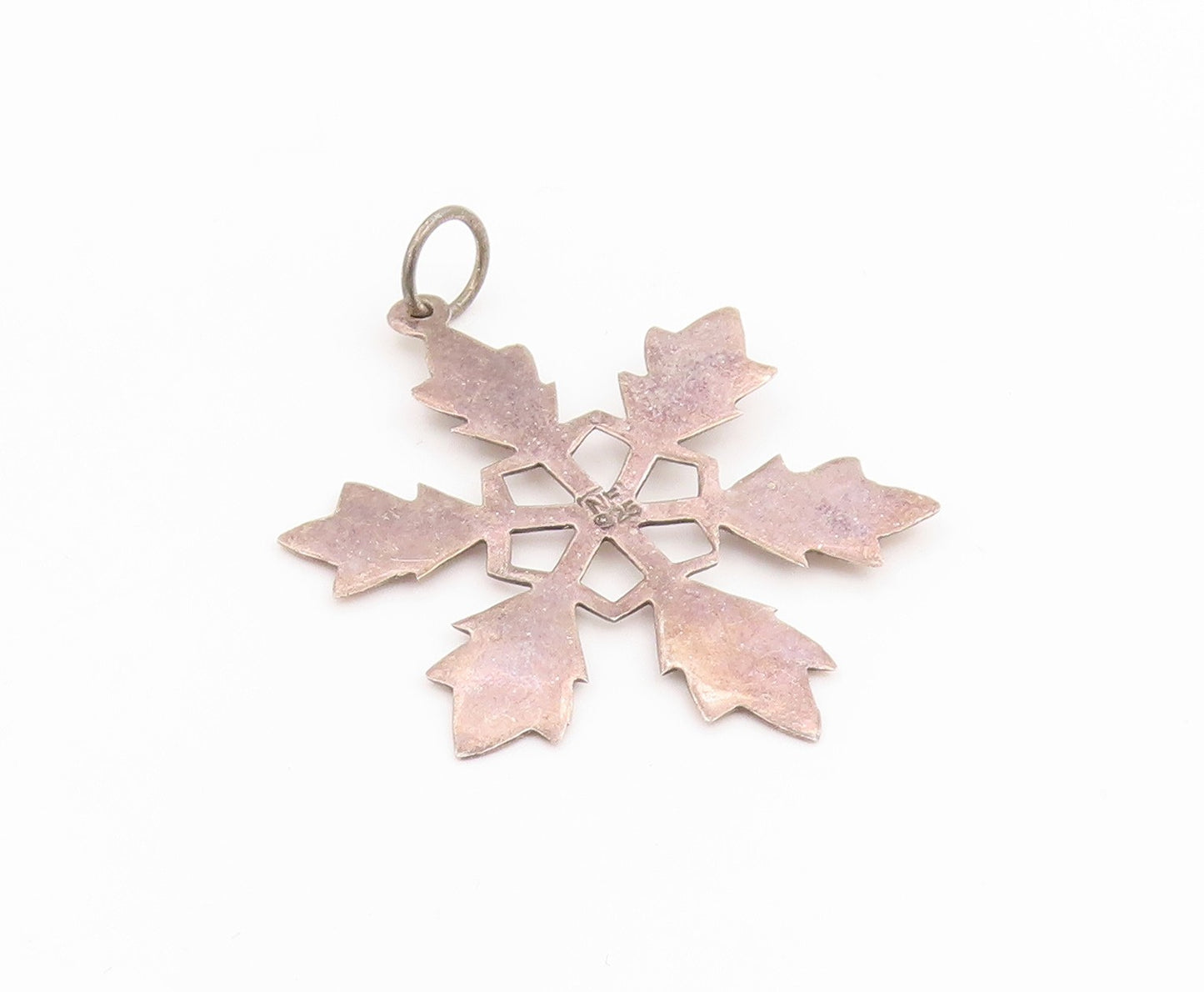 925 Sterling Silver Vintage Pendant Minimalist Snowflake Cutout Charm  PT26062