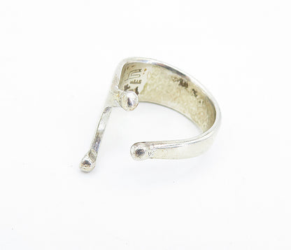 DESIGNER 925 Silver  Vintage Petite Modernist Design Band Ring Sz 6  RG7689