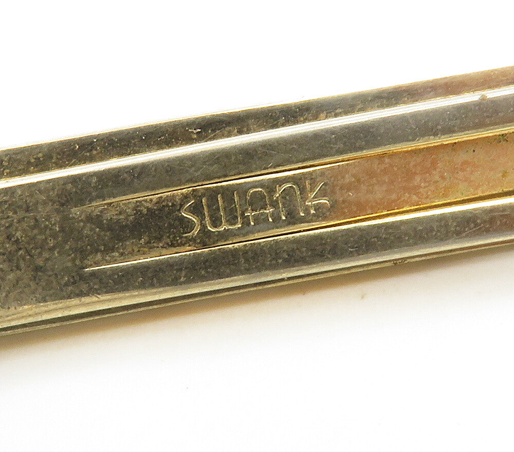 SWANK 925 Sterling Silver  Vintage Letter M Initial Shiny Tie Clip  TR2143