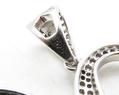 925 Sterling Silver  Shiny Cubic Zirconia Letter X Initial Pendant  PT10439