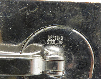 DESTINO 925 Sterling Silver  Vintage Black Onyx Shiny Square Cufflinks  TR2271