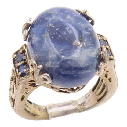 925 Sterling Silver Vintage Ring KARIS Lapis Lazuli Band  Sz 6  RG35656