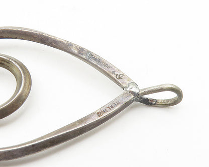 925 Sterling Silver  Vintage Dark Tone Open Love Heart Pendant  PT9392