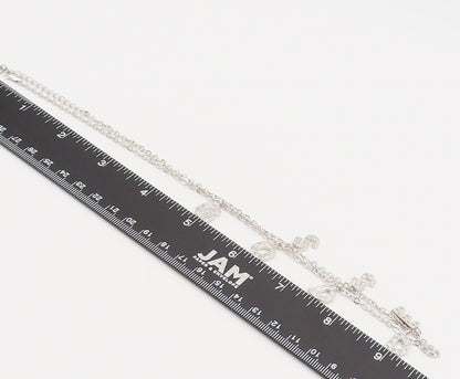 925 Sterling Silver  Vintage Dangling Letters Goddess CZ Necklace  NE4037