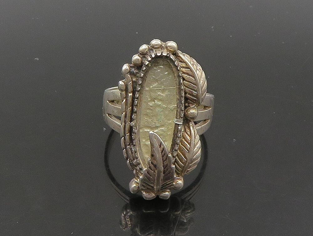 CAROL FELLEY 925 Silver  Vintage Floral Motif Cocktail Ring Sz 10  RG23808