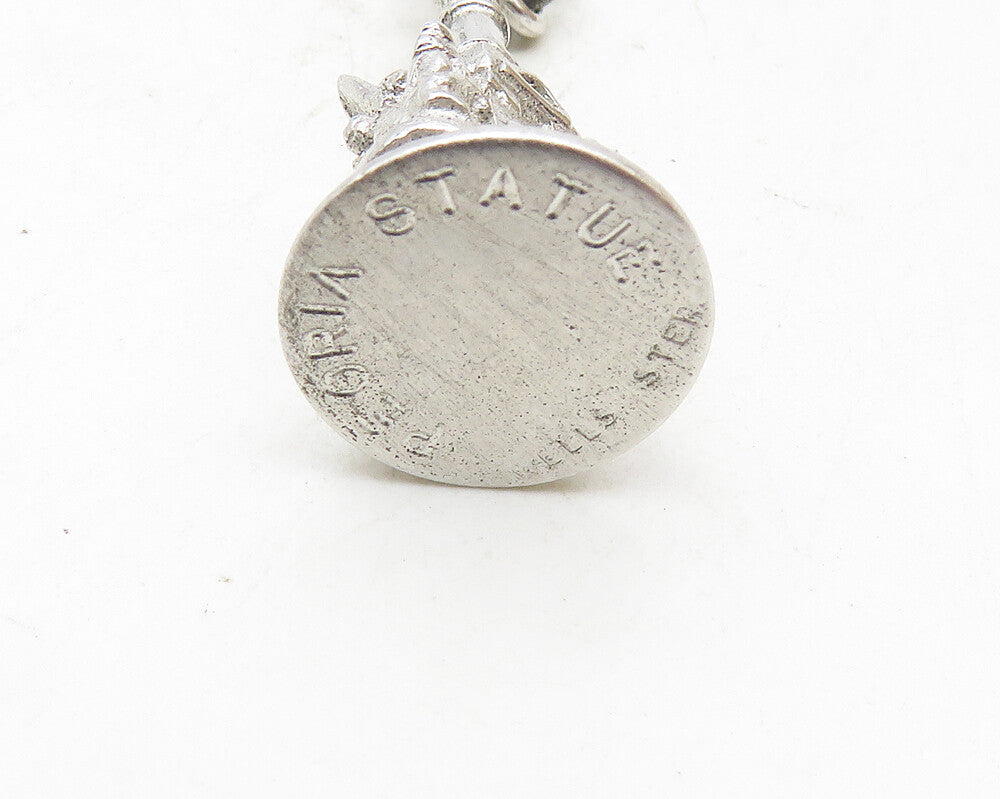 WELLS 925 Sterling Silver  Vintage Petite Sculpted Statue Drop Pendant  PT7655