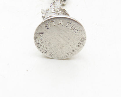 WELLS 925 Sterling Silver  Vintage Petite Sculpted Statue Drop Pendant  PT7655