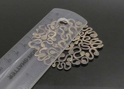 925 Sterling Silver Vintage Dark Tone Swirl Design Smooth Pendant  PT19012