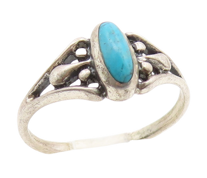 925 Sterling Silver Vintage Ring SILVER CLOUD Turquoise Band  Sz 6.5  RG35120