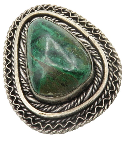 ISRAEL 925 Sterling Silver  Vintage Eilat Stone Twist Trim Brooch Pin  BP5213