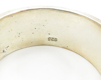 925 Sterling Silver Vintage Oxidized Floral Vine Large Band Ring Sz 14.5 RG17876