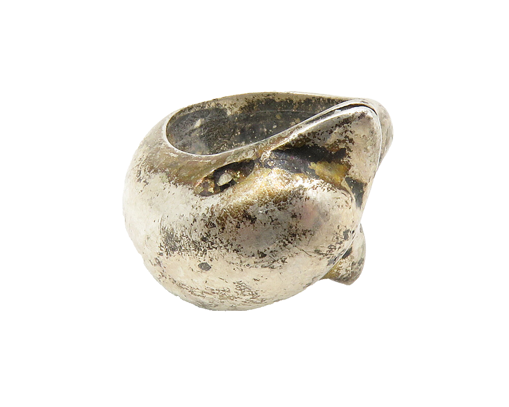 925 Sterling Silver  Vintage Dark Tone Dolphin Motif Band Ring Sz 5  RG13986