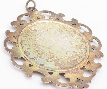 925 Sterling Silver Vintage Pendant LUNT Enameled Cutout Snow Flake  PT23694