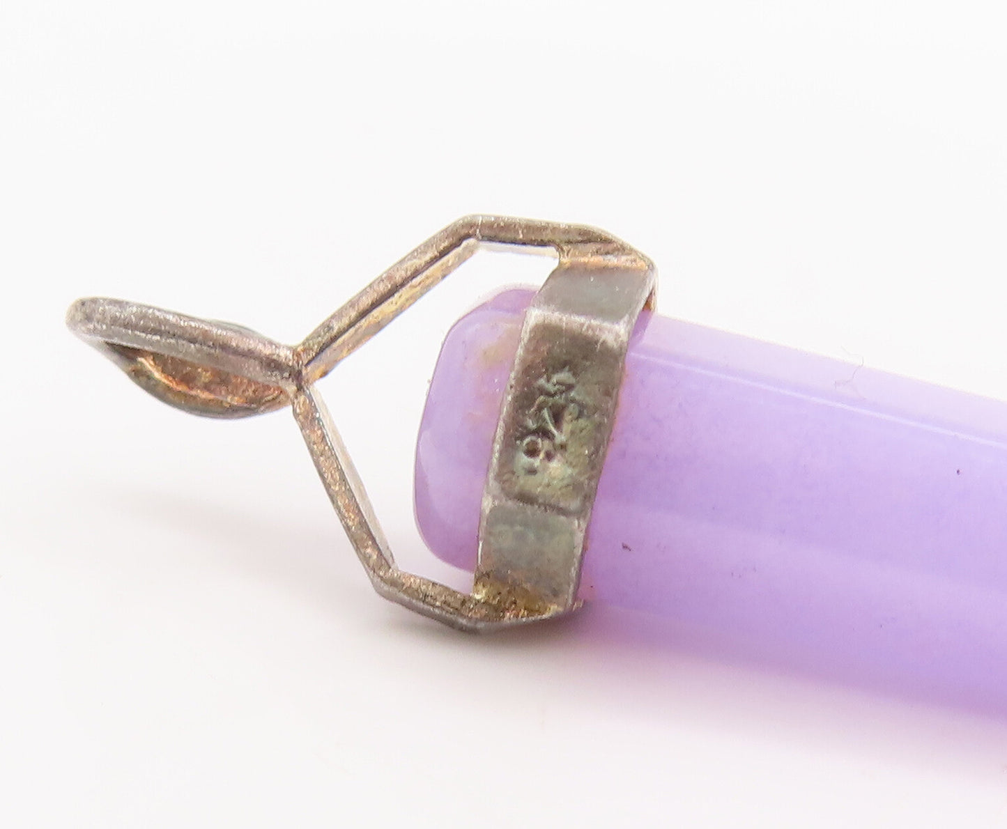925 Sterling Silver Vintage Pendant Amethyst Healing Animal Tooth Shape  PT22682