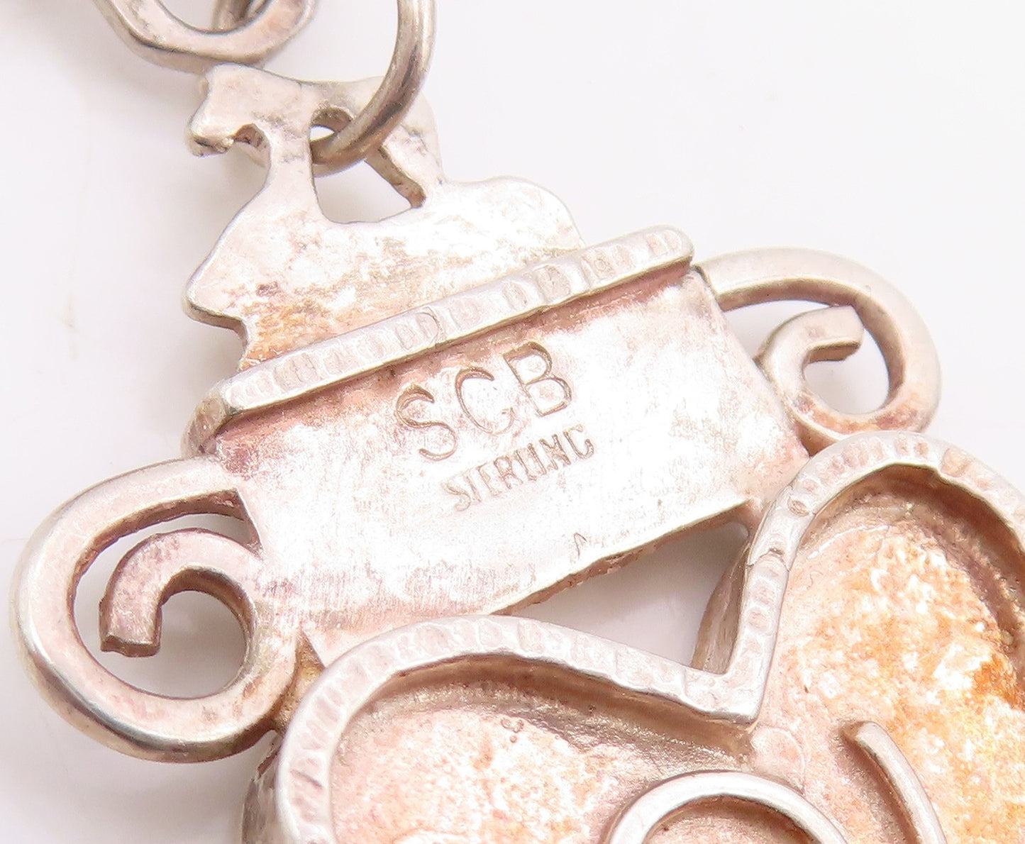 14k Gold & 925 Sterling Silver Vintage Earrings Love Heart Motif Dangle  EG14112